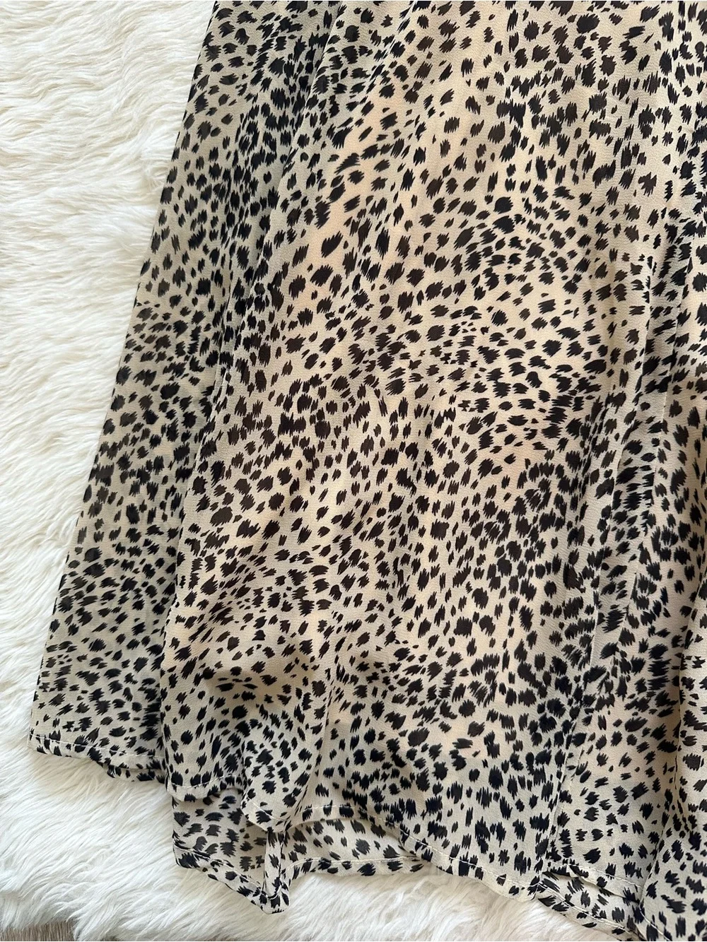 Baltic Born Dress Cha Cha Print Maxi Leopard Cheetah Long Sleeve V-neck Sz M - Picture 8 of 15